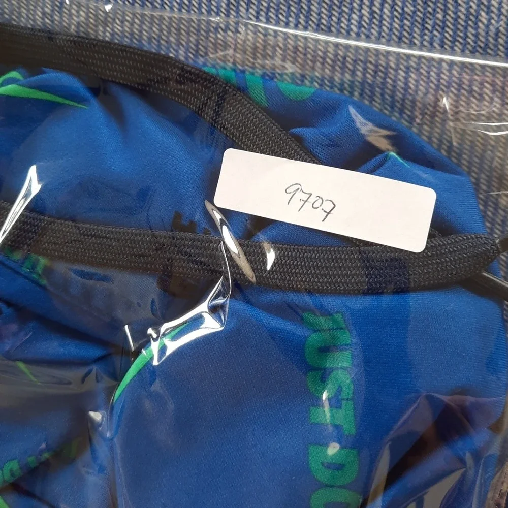 Nike Mens XL Blue Just Do It Swoosh All Over Print Swim Trunks Shorts NESSA474
